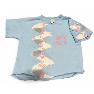 Vintage Ocean Pacific OP T Shirt Kids Surf Graphic Blue Made USA 4T